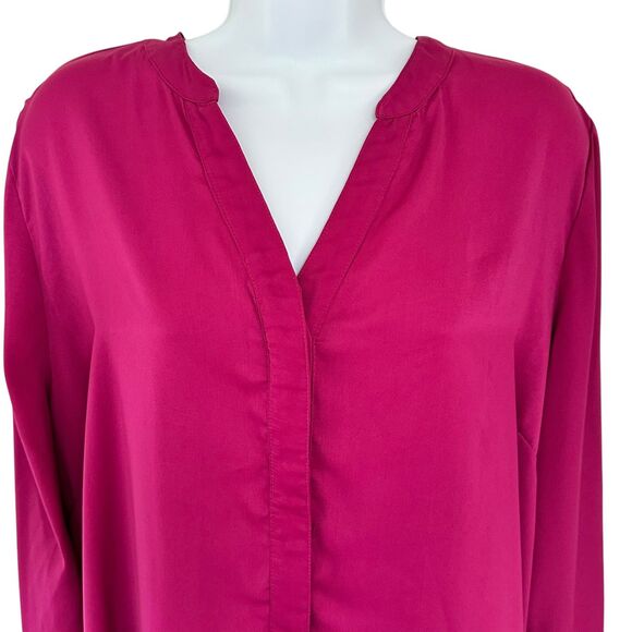 Melissa McCarthy Seven7 Magenta V-Neck Button Up Blouse Size 1X - Picture 3 of 12